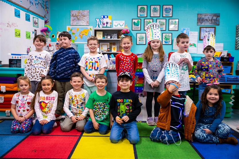 Students celebrate the 100th day of school